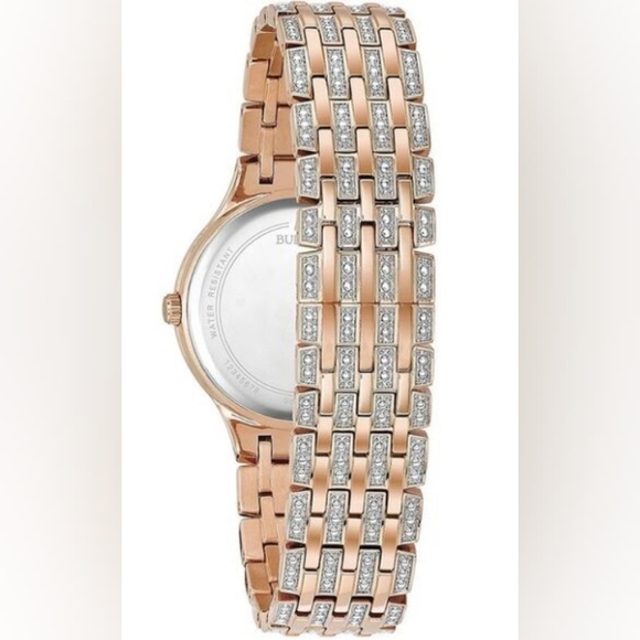 Bulova Phantom Rose Gold Tone Crystal Encrusted Ladies Watch